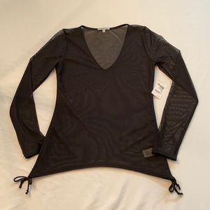 Charlotte Russe sheer black long sleeve top. M-NWT